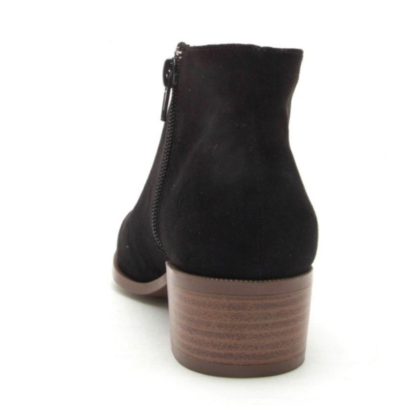 5.5,6,6.5, faux  Suede Zip-Up Almond Toe Ankle Boots - Picture 4 of 4